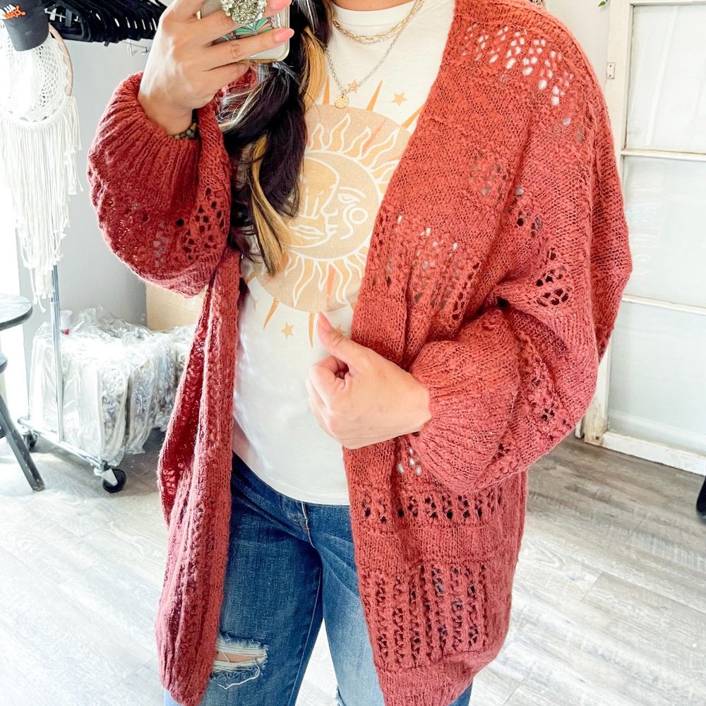Oversized Rust Cardigan